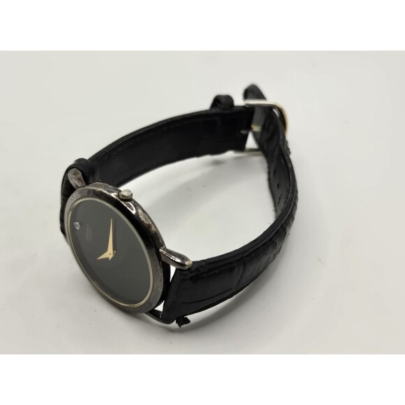 Vintage SEIKO Diamond Ultra Slim Watch Unisex Quartz Black Leather Band main image 10